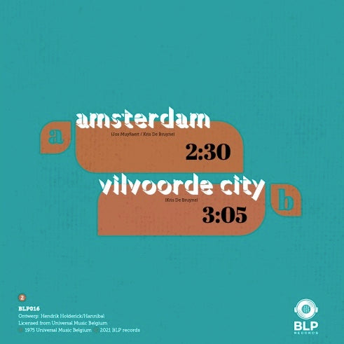 Kris De Bruyne - Amsterdam - 7" Limited Ed. Turquoise vinyl